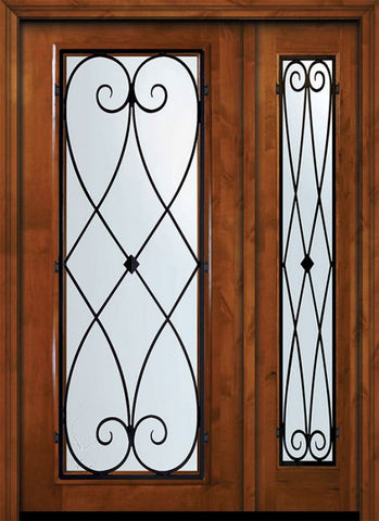 WDMA 50x80 Door (4ft2in by 6ft8in) Exterior Knotty Alder 36in x 80in Full Lite Charleston Alder Door /1side 1