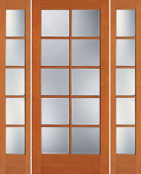 WDMA 52x80 Door (4ft4in by 6ft8in) Exterior Fir 1510 10-Lite Door Sidelights 1