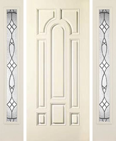 WDMA 52x80 Door (4ft4in by 6ft8in) Exterior Smooth 8 Panel Star Door 2 Sides Blackstone Full Lite Sidelight Flush 1