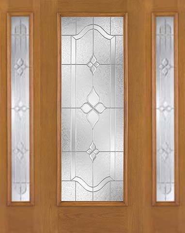 WDMA 52x80 Door (4ft4in by 6ft8in) Exterior Oak Fiberglass Impact Door Full Lite Concorde 6ft8in 2 Sidelight 1