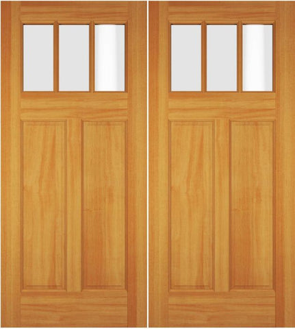 WDMA 52x96 Door (4ft4in by 8ft) Exterior Swing Cypress Wood Top View Craftsman Double Door 1