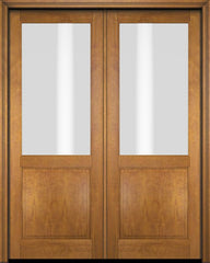 WDMA 52x96 Door (4ft4in by 8ft) French Barn Mahogany 1/2 Lite Exterior or Interior Double Door 1