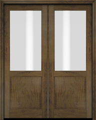 WDMA 52x96 Door (4ft4in by 8ft) French Barn Mahogany 1/2 Lite Exterior or Interior Double Door 3