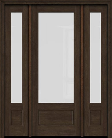 WDMA 52x96 Door (4ft4in by 8ft) Exterior Swing Mahogany 3/4 Lite Single Entry Door Sidelights 1