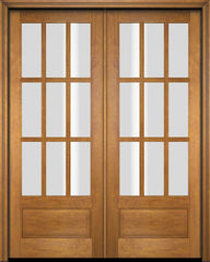 WDMA 52x96 Door (4ft4in by 8ft) Exterior Barn Mahogany 3/4 9 Lite TDL or Interior Double Door 1