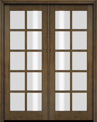 WDMA 52x96 Door (4ft4in by 8ft) French Swing Mahogany 10 Lite TDL Exterior or Interior Double Door 3