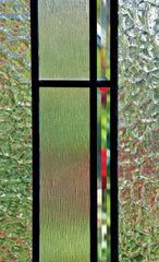 WDMA 54x80 Door (4ft6in by 6ft8in) Exterior Cherry 3/4 Lite 1 Panel Single Entry Door Sidelights Pembrook Glass 2