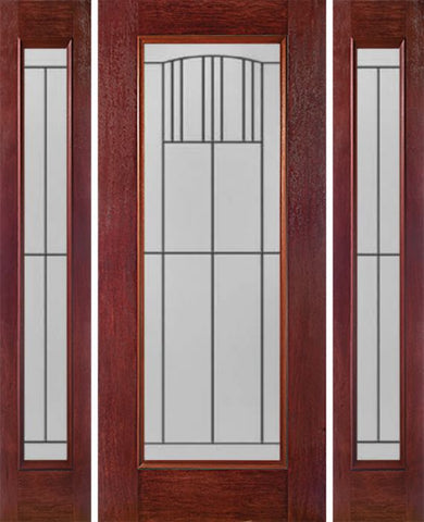 WDMA 54x80 Door (4ft6in by 6ft8in) Exterior Cherry Full Lite Single Entry Door Sidelights MI Glass 1