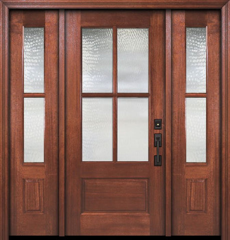 WDMA 56x80 Door (4ft8in by 6ft8in) Exterior Mahogany 80in 2/3 Lite 4 Lite SDL DoorCraft Door /2side 1