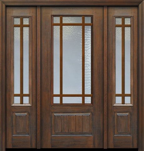 WDMA 56x80 Door (4ft8in by 6ft8in) Exterior Cherry IMPACT | 80in 3/4 Lite 1 Panel 9 Lite SDL Door /2side 1