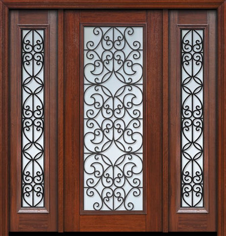 WDMA 56x80 Door (4ft8in by 6ft8in) Exterior Cherry 80in Full Lite Florence / Walnut Door /2side 1