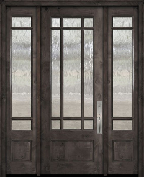 WDMA 56x96 Door (4ft8in by 8ft) Exterior Knotty Alder 96in 3/4 Lite Marginal 9 Lite SDL Estancia Alder Door /2side 1