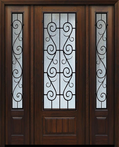 WDMA 56x96 Door (4ft8in by 8ft) Exterior Cherry IMPACT | 96in 1 Panel 3/4 Lite St Charles Door /2side 1