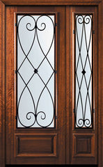 WDMA 56x96 Door (4ft8in by 8ft) Exterior Mahogany 42in x 96in 3/4 Lite Charleston Door /1side 1