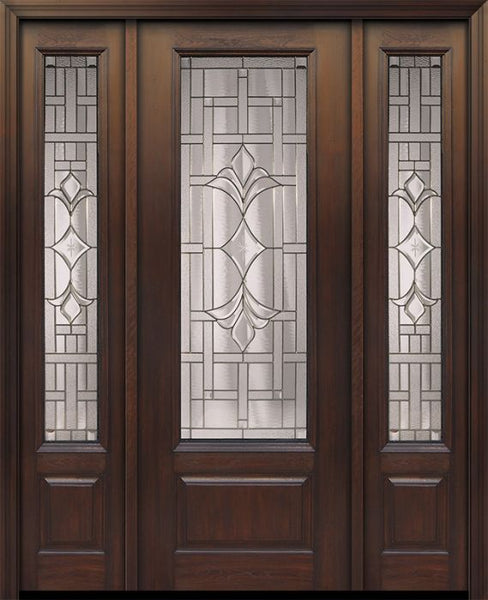 WDMA 56x96 Door (4ft8in by 8ft) Exterior Cherry 96in 1 Panel 3/4 Lite Marsala Walnut / Door /2side 1