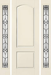 WDMA 58x96 Door (4ft10in by 8ft) Exterior Smooth 8ft 2 Panel Soft Arch Star Door 2 Sides Salinas Full Lite Flush 1