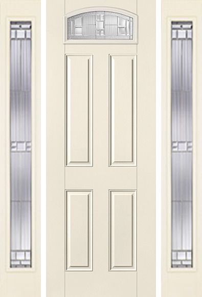 WDMA 58x96 Door (4ft10in by 8ft) Exterior Smooth SaratogaTM 8ft Camber Top Lite 4 Panel Star Door 2 Sides 1