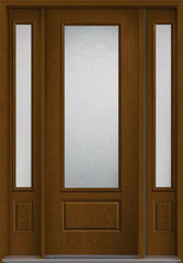 WDMA 58x96 Door (4ft10in by 8ft) Patio Oak Granite 8ft 3/4 Lite 1 Panel Fiberglass Exterior Door 2 Sides 1
