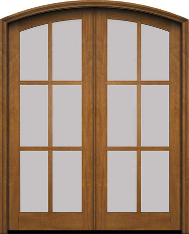 WDMA 60x78 Door (5ft by 6ft6in) Exterior Swing Mahogany Arch 6 Lite Arch Top Double Entry Door 1