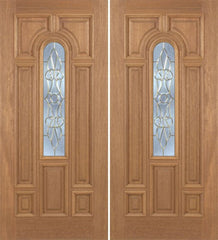 WDMA 60x80 Door (5ft by 6ft8in) Exterior Mahogany Revis Double Door w/ L Glass - 6ft8in Tall 1