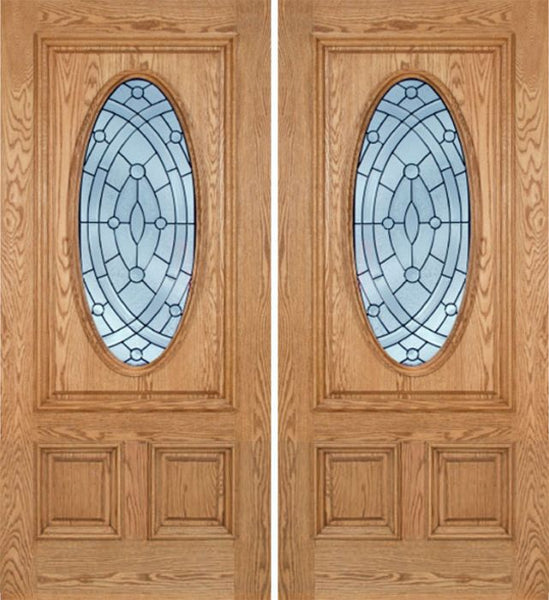WDMA 60x80 Door (5ft by 6ft8in) Exterior Oak Watson Double Door w/ EE Glass 1