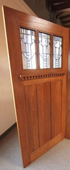 WDMA 60x84 Door (5ft by 7ft) Exterior Mahogany Mission Style Double Front Doors Three-Lite Glass 3