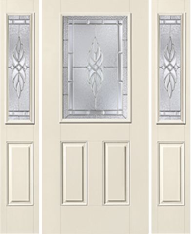 WDMA 62x80 Door (5ft2in by 6ft8in) Exterior Smooth KensingtonTM Half Lite 2 Panel Star Door 2 sides 1