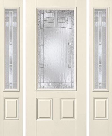 WDMA 62x80 Door (5ft2in by 6ft8in) Exterior Smooth MaplePark 3/4 Lite 2 Panel Star Door 2 Sides 1