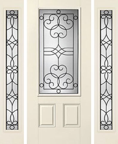 WDMA 62x80 Door (5ft2in by 6ft8in) Exterior Smooth Salinas 3/4 Lite 2 Panel Star Door 2 Sides 1