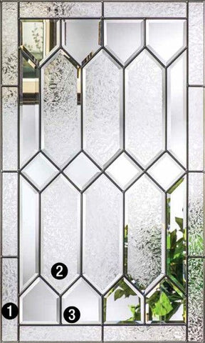 WDMA 62x80 Door (5ft2in by 6ft8in) Exterior Oak Crystalline Full Lite W/ Stile Lines Fiberglass Door 2 Sides 2