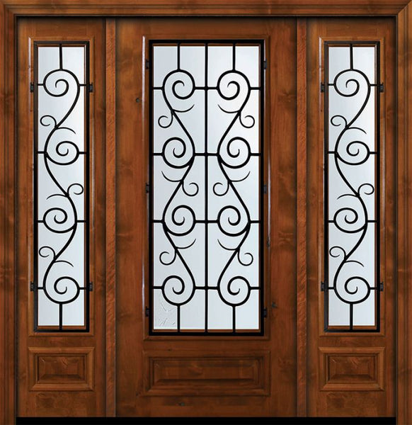 WDMA 64x80 Door (5ft4in by 6ft8in) Exterior Knotty Alder 36in x 80in 3/4 Lite St. Charles Alder Door /2side 1