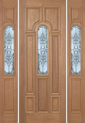 WDMA 64x96 Door (5ft4in by 8ft) Exterior Mahogany Revis Single Door/2side w/ Tiffany Glass - 8ft Tall 1