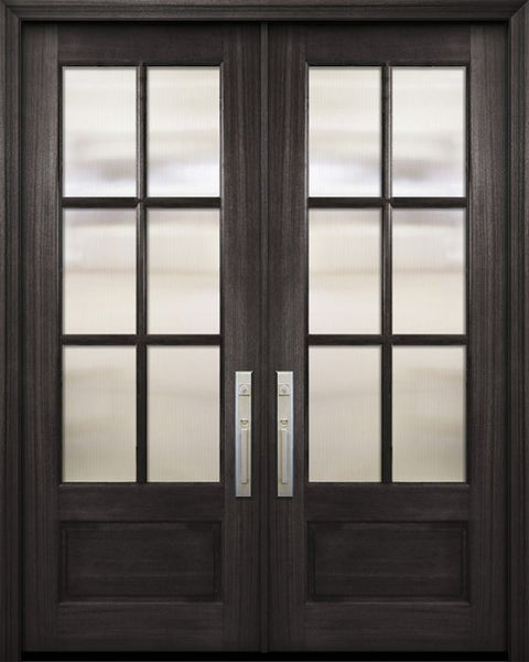 WDMA 64x96 Door (5ft4in by 8ft) Exterior Mahogany 96in Double 3/4 Lite 6 Lite SDL DoorCraft Door 1