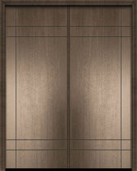 WDMA 64x96 Door (5ft4in by 8ft) Exterior Mahogany 96in Double Inglewood Contemporary Door 1