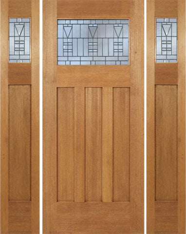 WDMA 66x80 Door (5ft6in by 6ft8in) Exterior Mahogany Biltmore Single Door/2side w/ B Glass 1