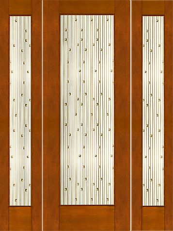 WDMA 66x96 Door (5ft6in by 8ft) Exterior Mahogany 2-1/4in Thick Contemporary Door Sidelights Art Glass 1
