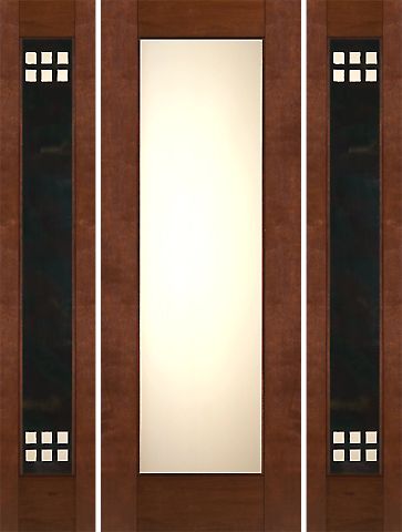 WDMA 66x96 Door (5ft6in by 8ft) Exterior Mahogany 2-1/4in Thick DoorHeavy Iron Side Low-E Matte Glass 1