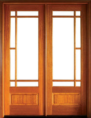 WDMA 68x78 Door (5ft8in by 6ft6in) Exterior Mahogany Alexandria SDL 7 Lite Impact Double Door 1