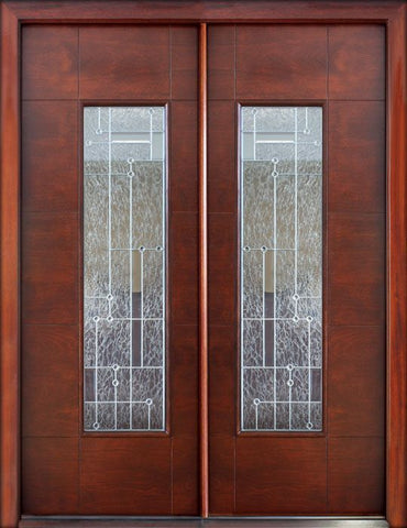 WDMA 68x78 Door (5ft8in by 6ft6in) Exterior Mahogany Milan Corsico Double Door 1