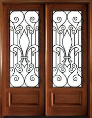 WDMA 68x78 Door (5ft8in by 6ft6in) Exterior Mahogany Bienville Double Wakefield 1