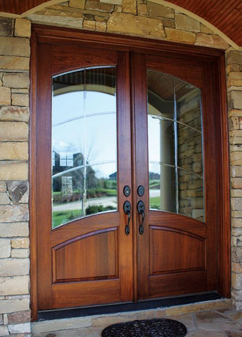 WDMA 68x78 Door (5ft8in by 6ft6in) Exterior Mahogany Aberdeen Leaded 6LT Double 2