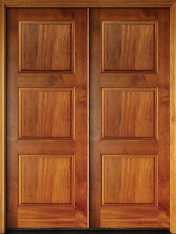 WDMA 68x78 Door (5ft8in by 6ft6in) Exterior Mahogany Full View 3 Panel Double Door 1