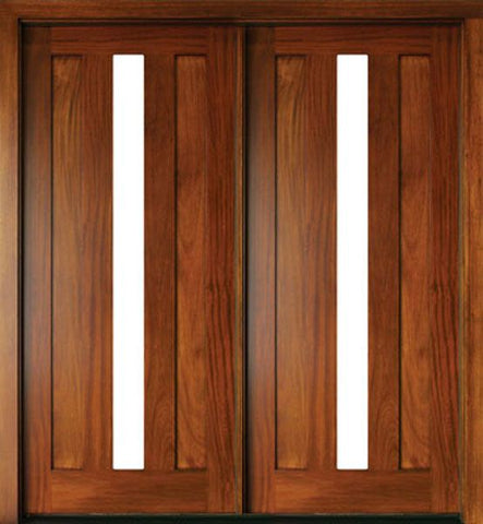 WDMA 68x78 Door (5ft8in by 6ft6in) Exterior Mahogany Milan Center Lite Double Door 1