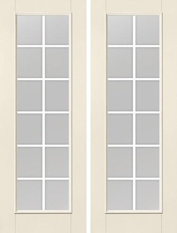 WDMA 68x96 Door (5ft8in by 8ft) Patio Smooth F-Grille Colonial 12 Lite 8ft Full Lite W/ Stile Lines Star Double Door 1