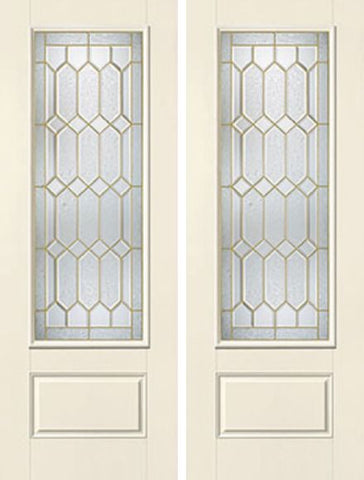 WDMA 68x96 Door (5ft8in by 8ft) Exterior Smooth Crystalline 8ft 3/4 Lite 1 Panel Star Double Door 1