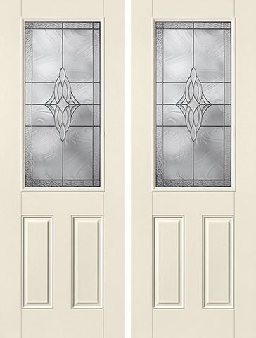 WDMA 68x96 Door (5ft8in by 8ft) Exterior Smooth Wellesley 8ft Half Lite 2 Panel Star Double Door 1