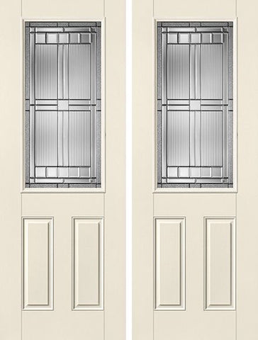 WDMA 68x96 Door (5ft8in by 8ft) Exterior Smooth SaratogaTM 8ft Half Lite 2 Panel Star Double Door 1