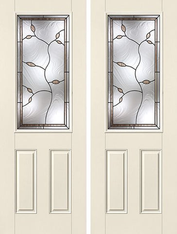 WDMA 68x96 Door (5ft8in by 8ft) Exterior Smooth Avonlea 8ft Half Lite 2 Panel Star Double Door 1