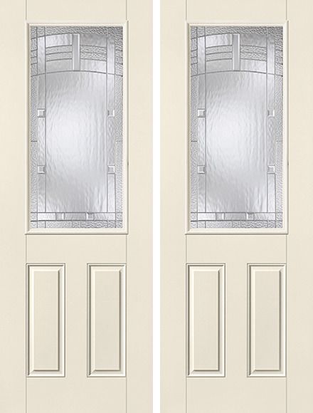 WDMA 68x96 Door (5ft8in by 8ft) Exterior Smooth MaplePark 8ft Half Lite 2 Panel Star Double Door 1