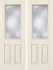 WDMA 68x96 Door (5ft8in by 8ft) Exterior Smooth MaplePark 8ft Half Lite 2 Panel Star Double Door 1